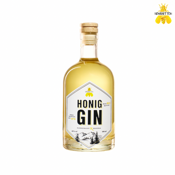 Freisteller Bild einer Bio-Honig Gin Flasche